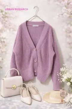 URBAN RESEARCH ピンク 春カーディガン コットン混　Fサイズ