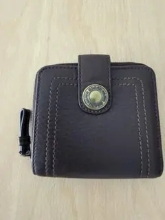 【お値下げ】COACH 二つ折り財布 ラウンドファスナー レザー ダークブラウンのサムネイル