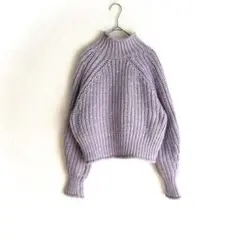 【エイチアンドエム】 ニット タートルネック ラベンダー H＆M ミニ丈 3L