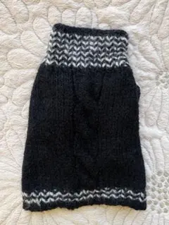 犬用　ニットウェア 黒と白の模様　ハンドメイド