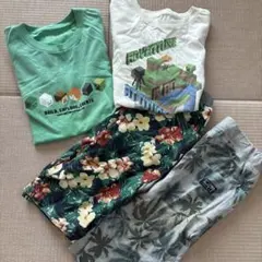 130 男の子 夏もの まとめ① ユニクロ マイクラ Tシャツ ハーフパンツ
