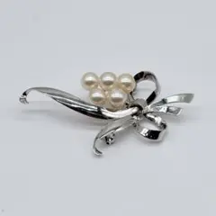 ☆美品☆ミキモト シルバー パール ブローチ 皇室御用達ブランド