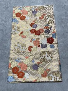 【超美品】花柄刺繍 袋帯