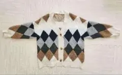 *ニット*カーディガン*ダイヤモンド柄*レディース*春*秋*冬*