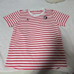 ルコック赤と白のストライプ Tシャツ