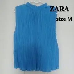 ZARA ノースリーブシャツ Mサイズ ブルー