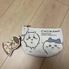ちいかわ　ポーチ　初期　しまむら　くりまんじゅう　キーホルダー　付き　ハチワレ