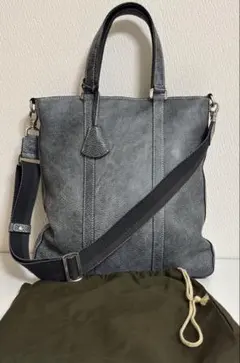 アニアリaniary ブラックグレイレザートート