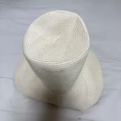 アイボリー ストローバケットハット