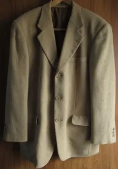 イタリア製高級生地 メンズ茶色 ブルゾン ジャケット 170cm 秋冬春 絹