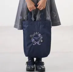 アナスイANNASUI刺繍ネイビートートバッグシューズバッグ上履きいれ完売品のサムネイル