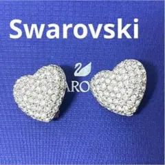 ☆SWAROVSKIスワロフスキー ピアス【両耳用】シルバー ハート - メルカリ