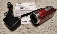 美品】【三脚付きすぐ使える】JVC ビデオカメラ 本体 ピンク 付属品