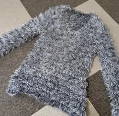 TORNADO MART ワイルドMIX フェザーヤーンＶネックセーター