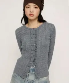 FRONT FRILL KNIT TOPS フロントフリル ニット トップス