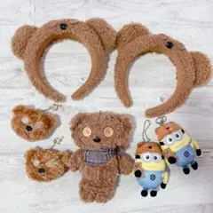 ティムユニバ豪華セット♡カチューシャイヤリングぬいぐるみミニオン キーホルダー