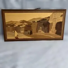 アンティーク　風景画　イタリア　NOTTURNO SORRENTO 木製象嵌 アンティーク 風景画 イタリア NOTTURNO SORRENTO 木製象嵌 - メルカリ