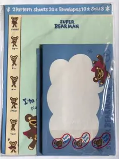 レトロ文具　年代物　レターセット　クマ　くま　ファンシー　便箋　封筒　シール