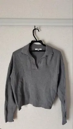UNIQLO グレー 長袖ポロセーター S