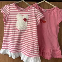 ミキハウス ストライプウサギTシャツ 90