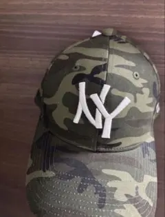 NYロゴ刺繍 迷彩 ベースボールキャップ