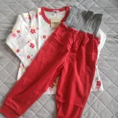 【新品未使用】ホットビスケッツ 花柄ウサギプリントパジャマセット