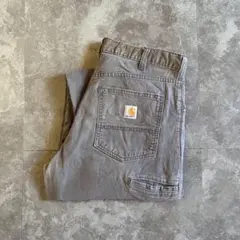 Carhartt ワークパンツ W34 L34 グレー 色落ち ダメージ