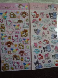 【正規品】ラメ入り樹脂もりシール　サンリオ　2枚セット