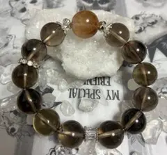 ブラウンルチルデザインブレスレット　15センチ