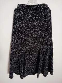 黒白ドット フレアロングスカート　スカート　S