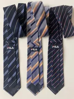 【美品】FILA ネクタイ 3本セット ストライプ柄
