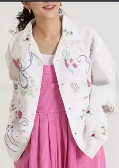 Freada オープンカラー 刺繍 シャツジャケット