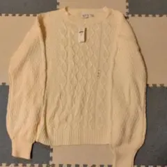 お値下げ♫GAP ケーブル編みニットセーター 160CM　アイボリー　新品未使用