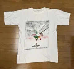 アートプリントTシャツ 鳩 グラフィック デザインT ホワイト 古着