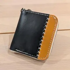 【訳あり】試作型 オイルレザー＆ヌメ革 デザインウォレット