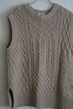 studio clip ニットベスト　グレージュ