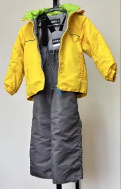 キッズ　スキーウェア　イグニオ　イエロー　グレー