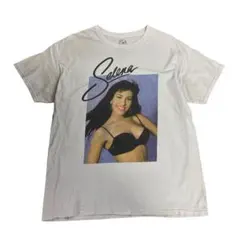 プリントTシャツ　フォト　半袖　コットン　ホワイト　L 古着　8#a