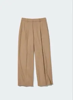 未使用　ユニクロ　タックワイドパンツ ベージュ　M