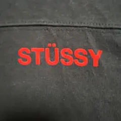 【極美品】Stussy ネイビー×レッド ワールドツアーロゴ 胸元切り替えライン