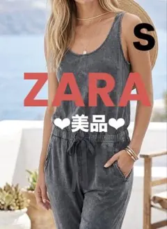 ZARA ザラ レディース ノースリーブ サロペット オールインワン グレーＳ