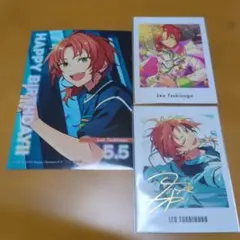 あんスタアニメイトカフェ月永レオ特典バースデーカード＆ぱしゃっつ2枚