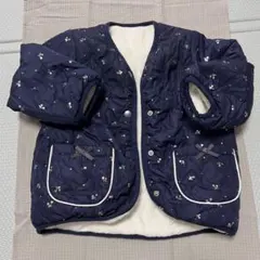 [中古]プティマインキルティングコート ネイビー リバーシブル