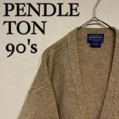 PENDLETON 90s シェットランド ウール カーディガン ベージュのサムネイル