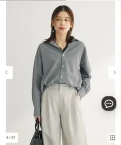 数回使用　chocol raffine robe ギンガムチェック 長袖シャツのサムネイル