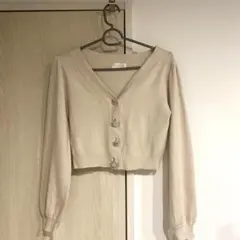 LODISPOTTO ビジューカーディガン ベージュ