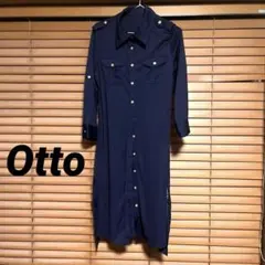 ネイビー シャツワンピース 長袖