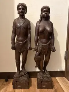 東南アジア 一刀彫 女性像 置物 オブジェ 彫刻 木彫り アフリカ 人形 