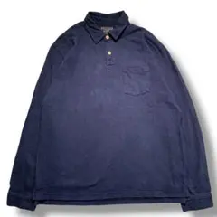 F796【即購入OK】Abercrombie&Fitch長袖ポロシャツ　XL　紺