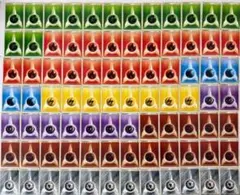 BW XY 格子柄 基本エネルギー まとめ売り セット 草 炎 水 雷 超 悪